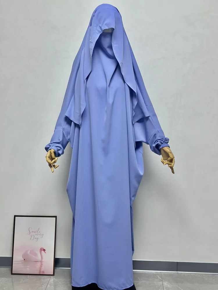 Abaya Moslim Gebedkleding Voor Vrouwen Hijab Jurk Jilbab Kleding Lange Mouwen Burka Volledig Lichaam Bidden Niqab Robe, Kaki, XL Tall