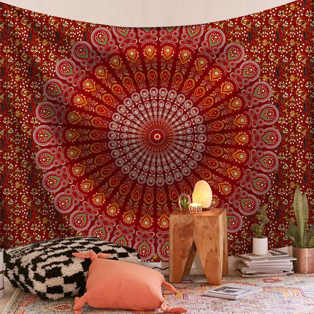 thumbnail image 1 of Tapiz colgante de pared de Mandala indio, tapiz bohemio de tela para pared, decoración psicodélica Hippie Bohemia, alfombra de pared, decoración de dormitorio, 1 of 4