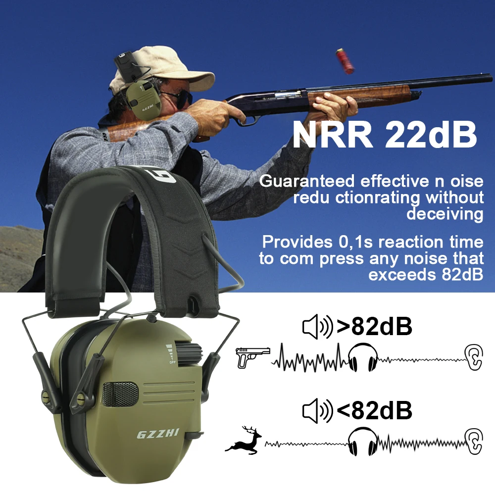 Original Military Tactical Electronic Shooting Earmuffs Outdoor Hunting Sound Pickup Noise Reduction Protection Hearing Headset electronic earmuffs tactical headset noise cancelling headphones