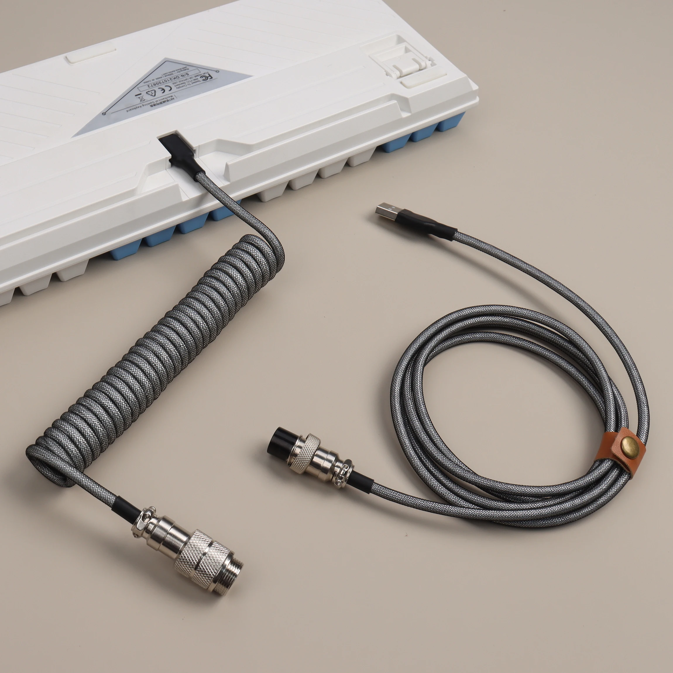 Mecanico Aviador e Teclado Usb c Cabo Enrolado Fio Conector Gx16 Transmissão de Dados Ultra Alta Velocidade Acessórios pc - Imagem 3