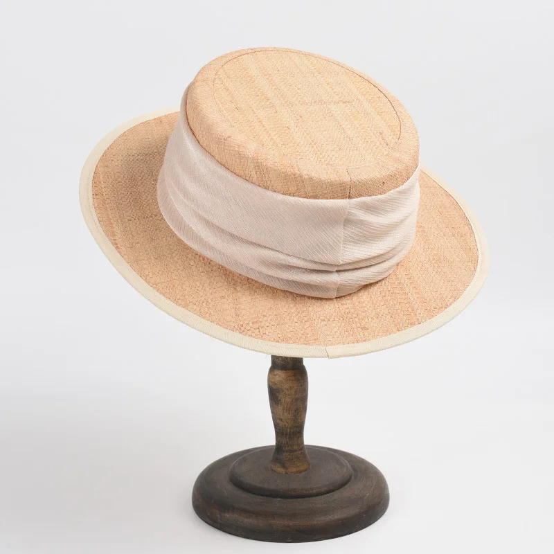 Wide Brim Summer Hat for Women Flat Top 