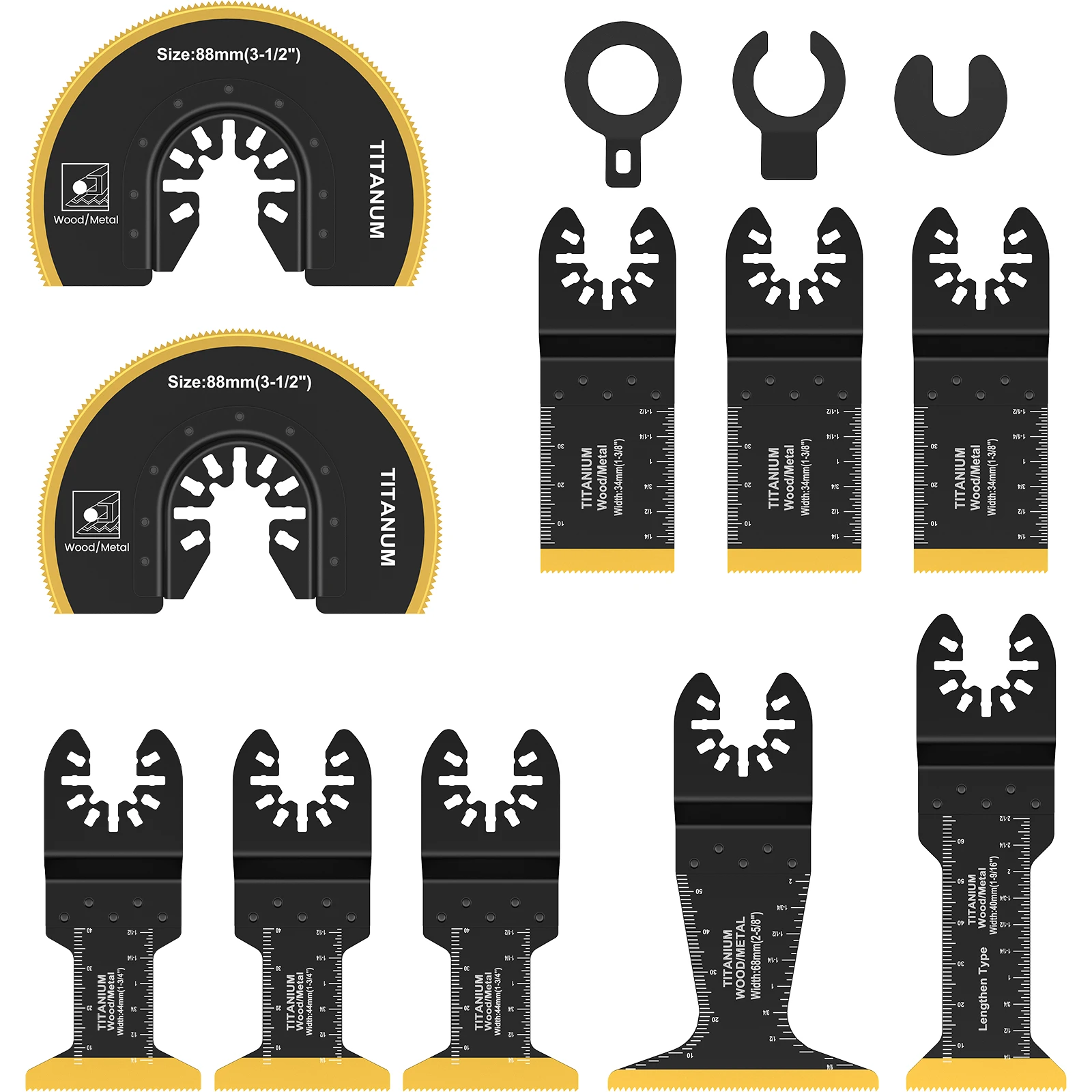

10Pcs Oscillating Saw Blades Bi-metal Titanium Coated Multitool Blades Sharp Wear Resistant Oscillating Blades Fast Cutting Saw