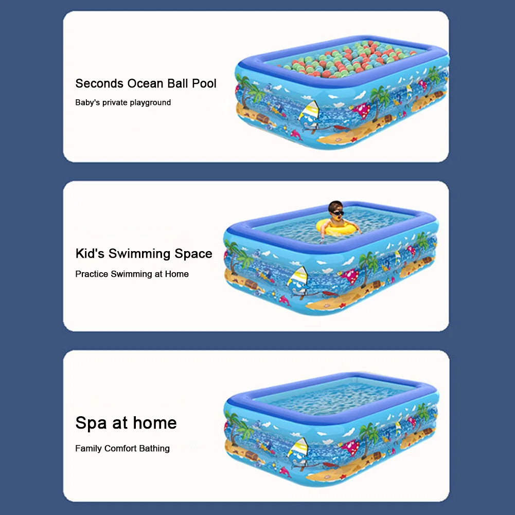 Inflatable PVC Swimming Pool Cartoon Pattern for Kids Summer Outdoor