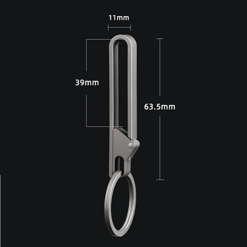 Keychain Pocket Clip Titanium Key Holder With Detachable Keyring For Men And Women Outdoor Portable Tool