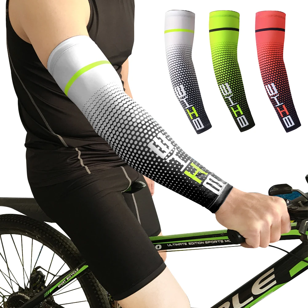 Summer Sports Arm Sleeve Men Cycling Running Bicycle UV Sun Protection Cuff Cover Protective Arm Sleeve Bike Warmers Sleeves arm sleeves
