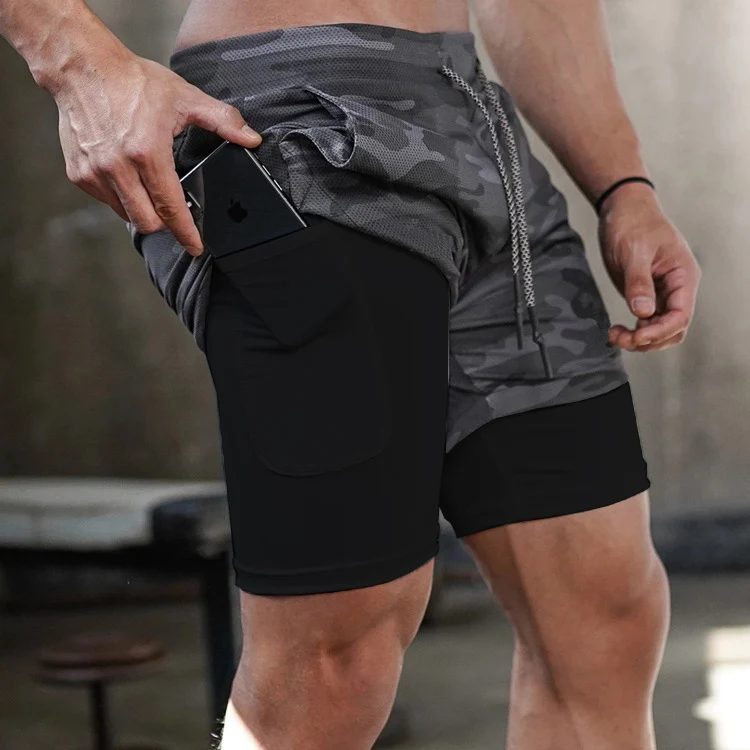 Men Performance Shorts Bible Printed GYM Casual Sports Compression Shorts Workout Running Mesh 2 In 1 Sport Short Pants