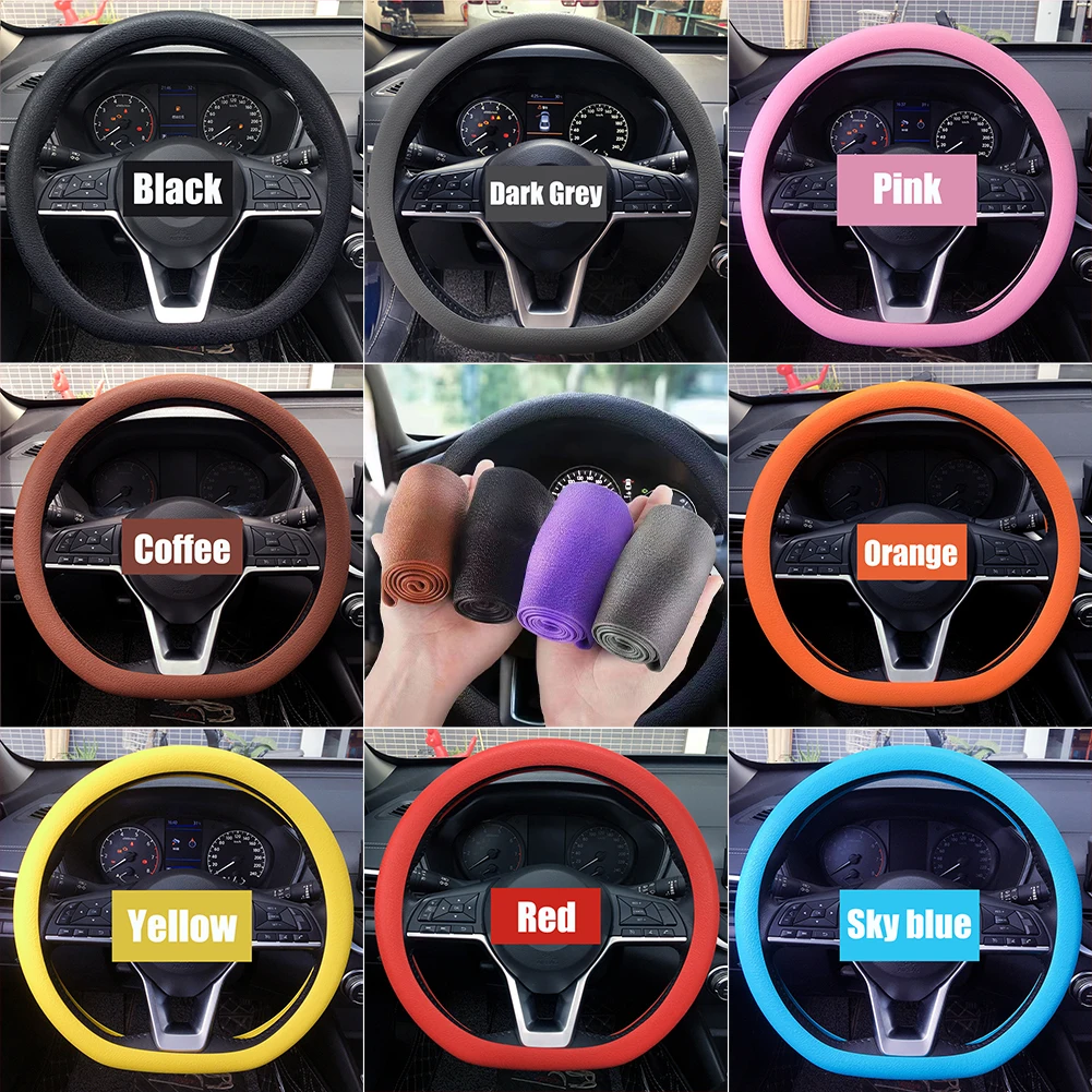 Universelle Einfarbig Anti-slip Silikon Auto Lenkrad Schutzhülle -  AliExpress