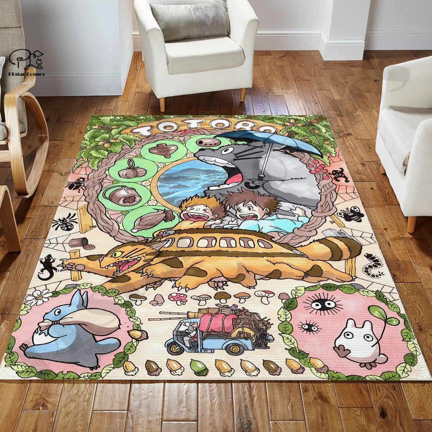 

Newfashion My Neighbor Totoro Area Rug Gift 3D Printed Room Mat Floor Anti-slip Large Carpet Home Decoration Style-1