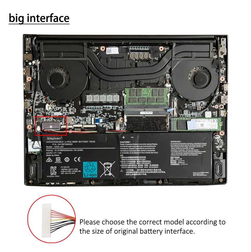 Bateria do Portátil de Kingsener Gag-j40 para Gigabyte Aorus x7 dt v7 v8 v6 Aero 15 14 v7 14-w-cf2 15x15w 14-p64wv6 P64wv7-de325tb - Imagem 3