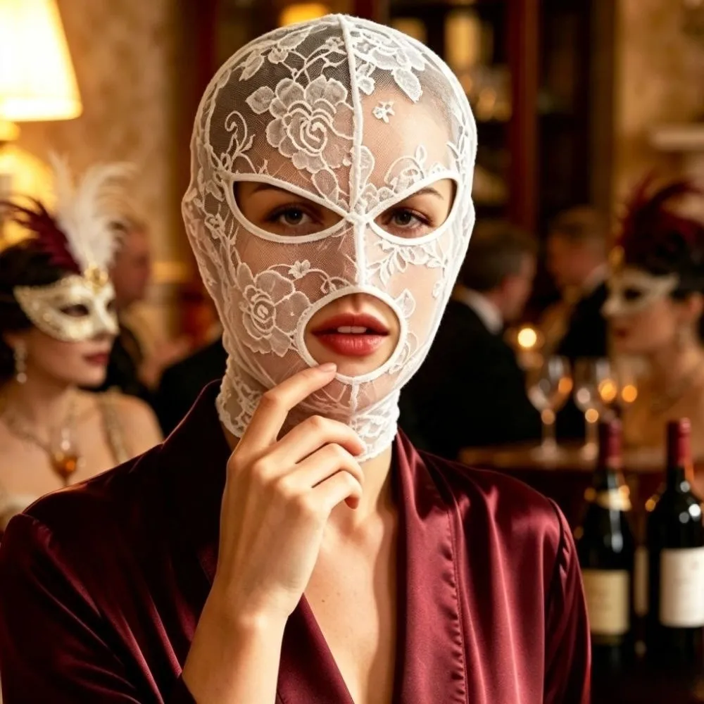Festival Full Face Lace See-Through Halloween Cosplay Mask