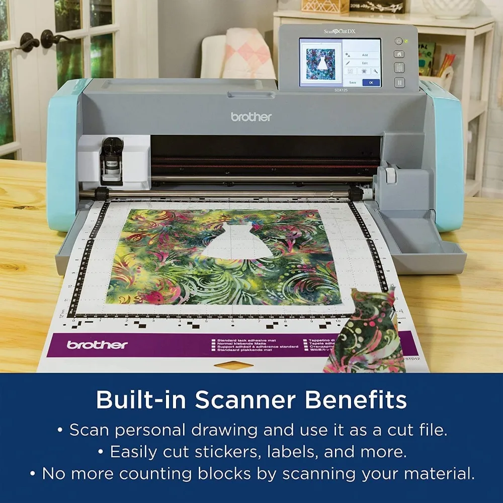 ScanNCut SDX125E Electronic DIY Cutting Machine with Scanner, Make Stickers, Vinyl Wall Art, Greeting Cards and More