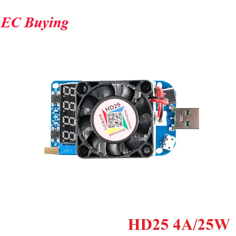 Фото HD25 HD35 4A/25W 5A/35W Триггер QC2.0 QC3.0 AFC FCP Электронный нагрузочный резистор USB Тест разрядки батареи Регулируемый ток Напряжение №5