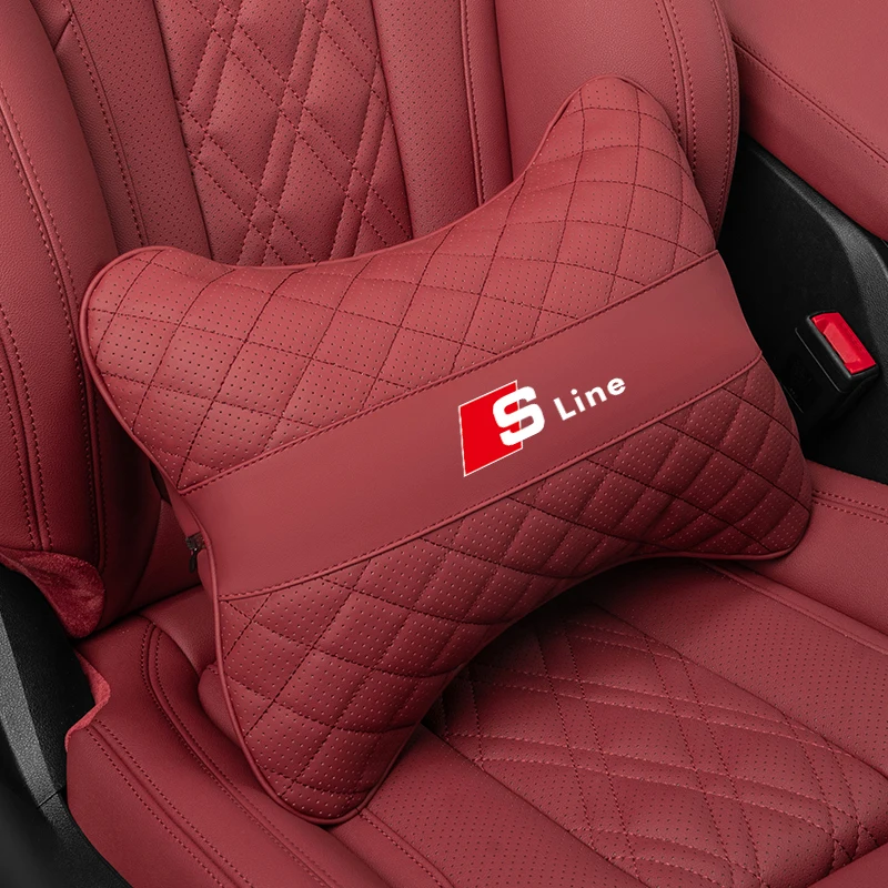 Car Seat Headrest Auto Logo Neck Pillow Lumbar Cushion For Audi Sline S7 S4 S6 SQ5 SQ7 A3 A4 A5 A6 A7 A8L Q3 Q4 Q6 Q