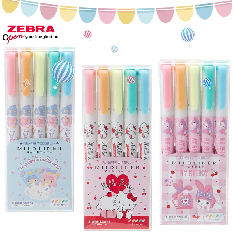 

Limited Japan Zebra Double Ended Markers Highlighter WKT7 Fluorescent 5C Set Free Shipping In Stock Clearance Korean Stationery