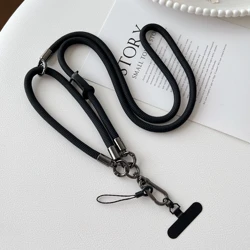Elegant Universal Crossbody and Neck Lanyard Set with Anti - Drop Rope - Polyester / Nylon (Black)