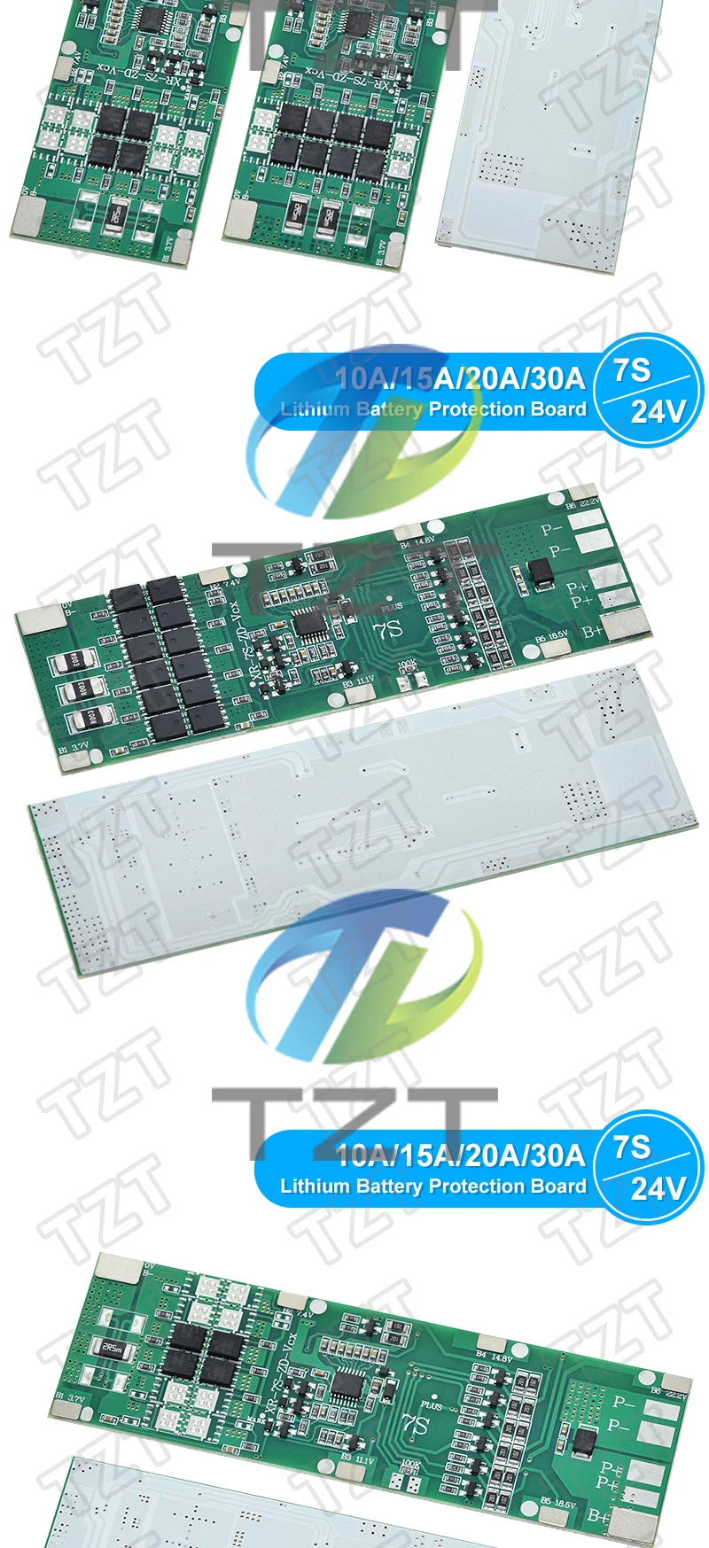 BMS 7S 24V 10A 15A 20A 30A Li-Ion 18650 Batterieladeplatine mit Balance-Funktion Kurzschluss-/Temperaturschutzmodul – Detail 9