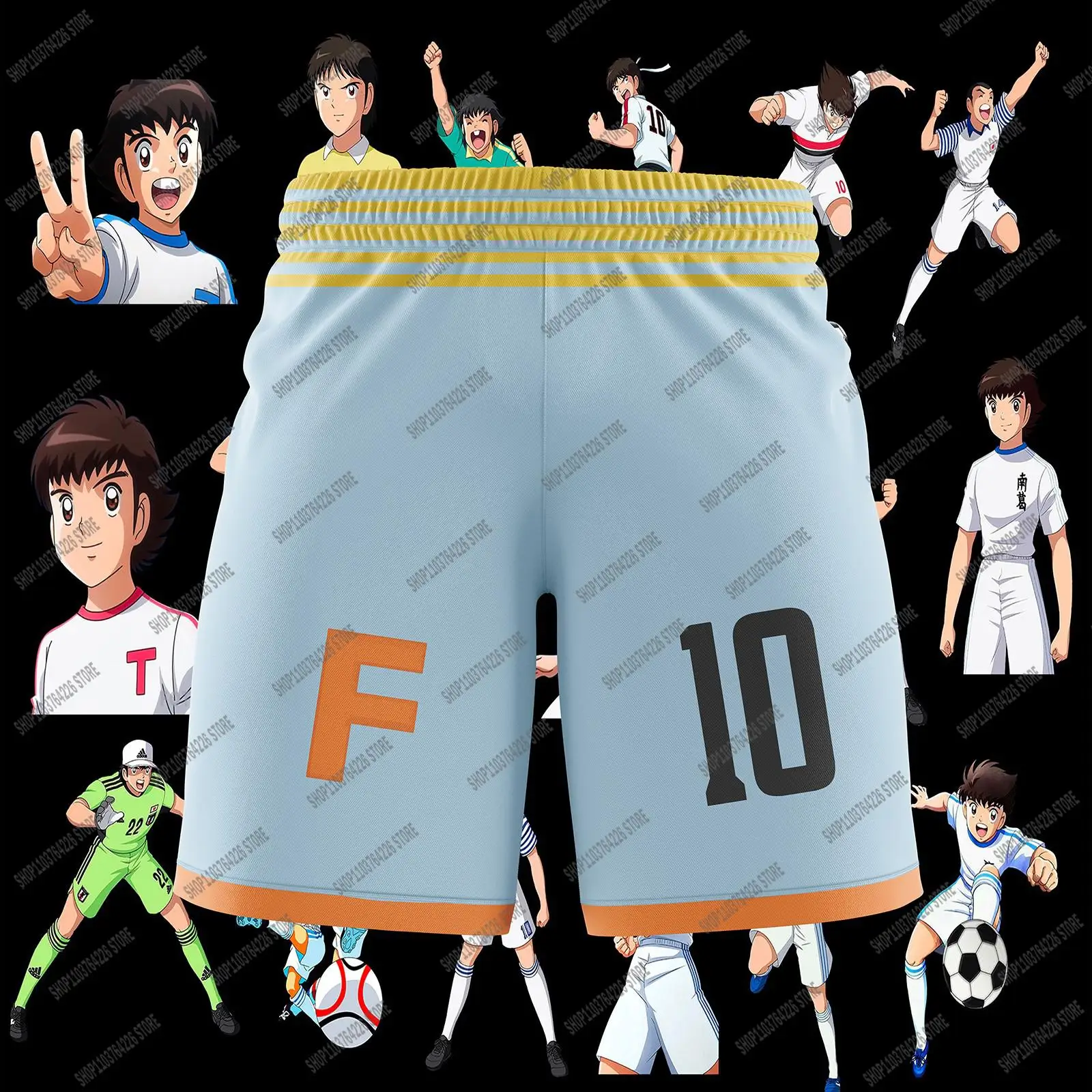 Captain Tsubasa School Nansheng Olive and Benji Football Team Uniform Beach Pants Customized High Quality Clothing Customizable 4