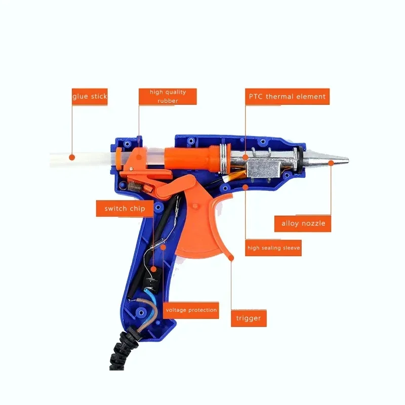 EU/US Plug Hot Melt Glue Gun DIY Mini Household Industrial Guns Heat Temperature 20W Electric Repair Tool Use 7mm Glue Stick 6