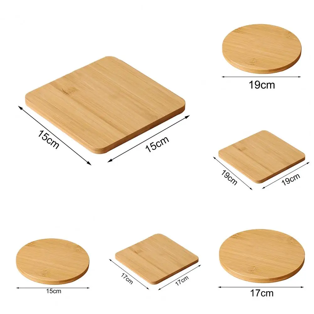 15/17/19cm Wooden Coaster Polished Flexible Anti-scalding Easy To Clean Hot Beverage Coffee Drinking Cup Pad Desktop Decor