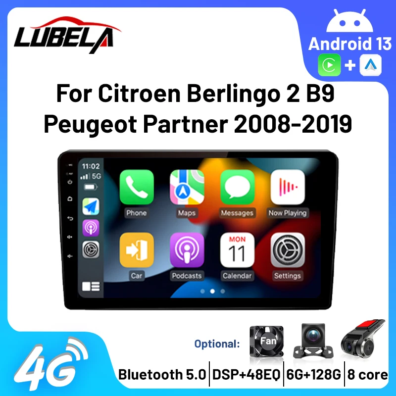 Multimédia autóipari 9inch carplay android automat Szikratávirát 8 Csutka számára Citroën berlingo 2 B9 Peugeot Üzlettárs 9 hüvelykes 2008 -2022