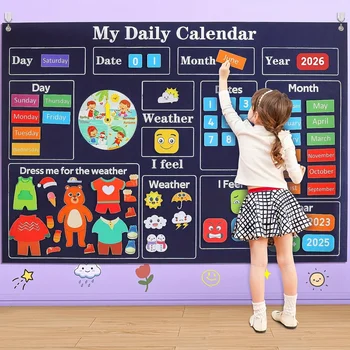 Il mio primo calendario giornaliero: per aule dell'asilo, un centro di apprendimento Loop Time, un grafico settimanale per l'apprendimento dei bambini