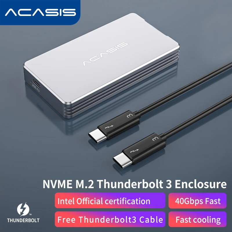 Acasis Thunderbolt 3 Mobile Enclosure  M.2 NVME  Solid State SSD Notebook Desktop External Shell Type C 40Gbps High-Speed hdd casing 3.0