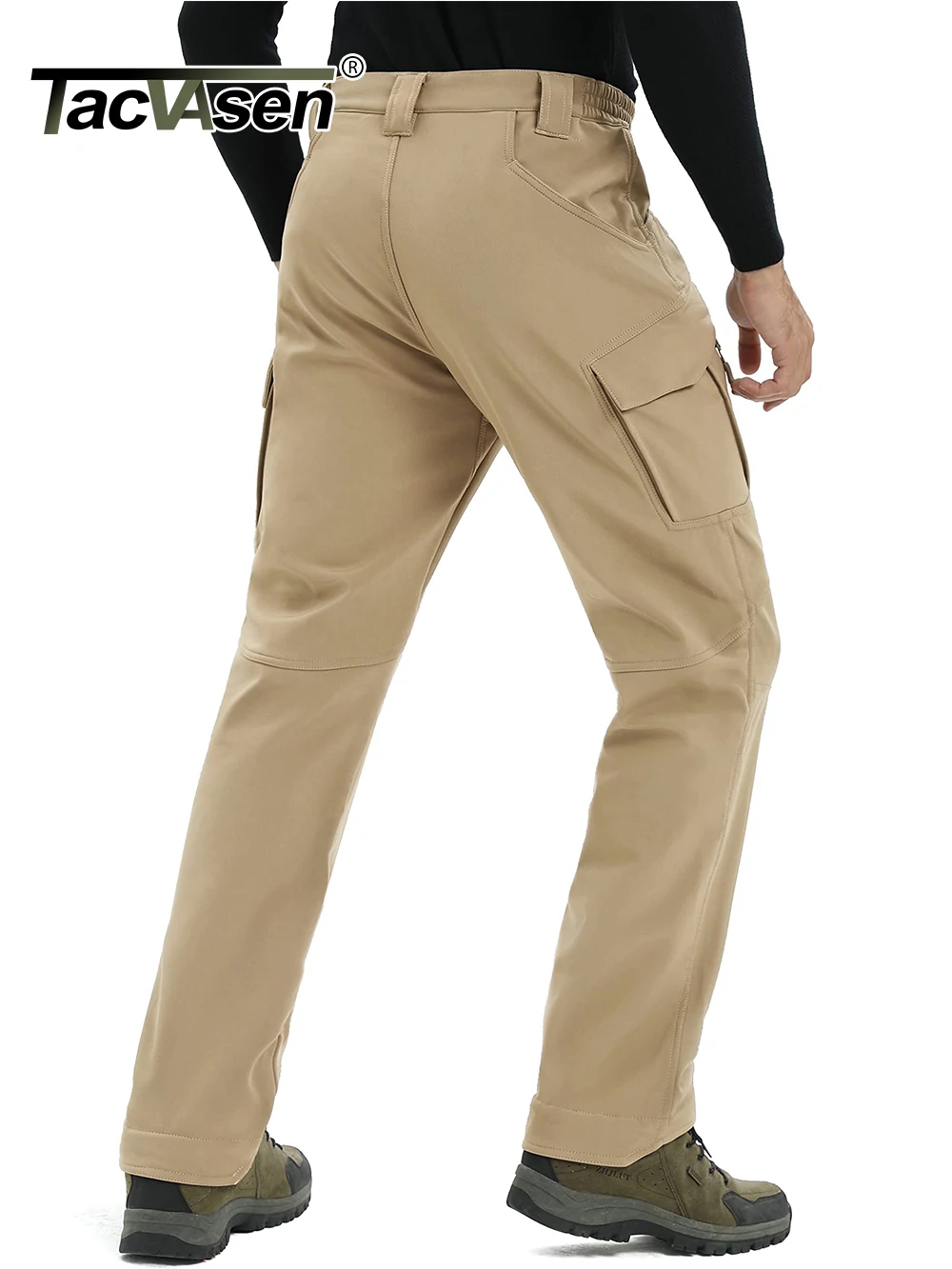Men Cargo Pants cargo pants cotton work pants military cargo pants men casual pants casual tooling pants TACVASEN Winter Softshell Warm IX9 Outdoor Hiking Cargo Pants Waterproof Fleece Safari Team Work Trousers