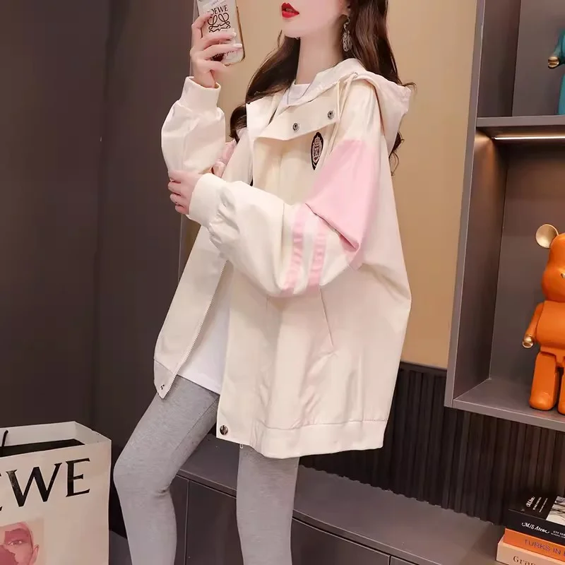 Women's Jacket Cardigan Trench Coat Women's 2024 Spring and Autumn New Loose and Popular Baseball Jacket Trendy Commuting top S8
