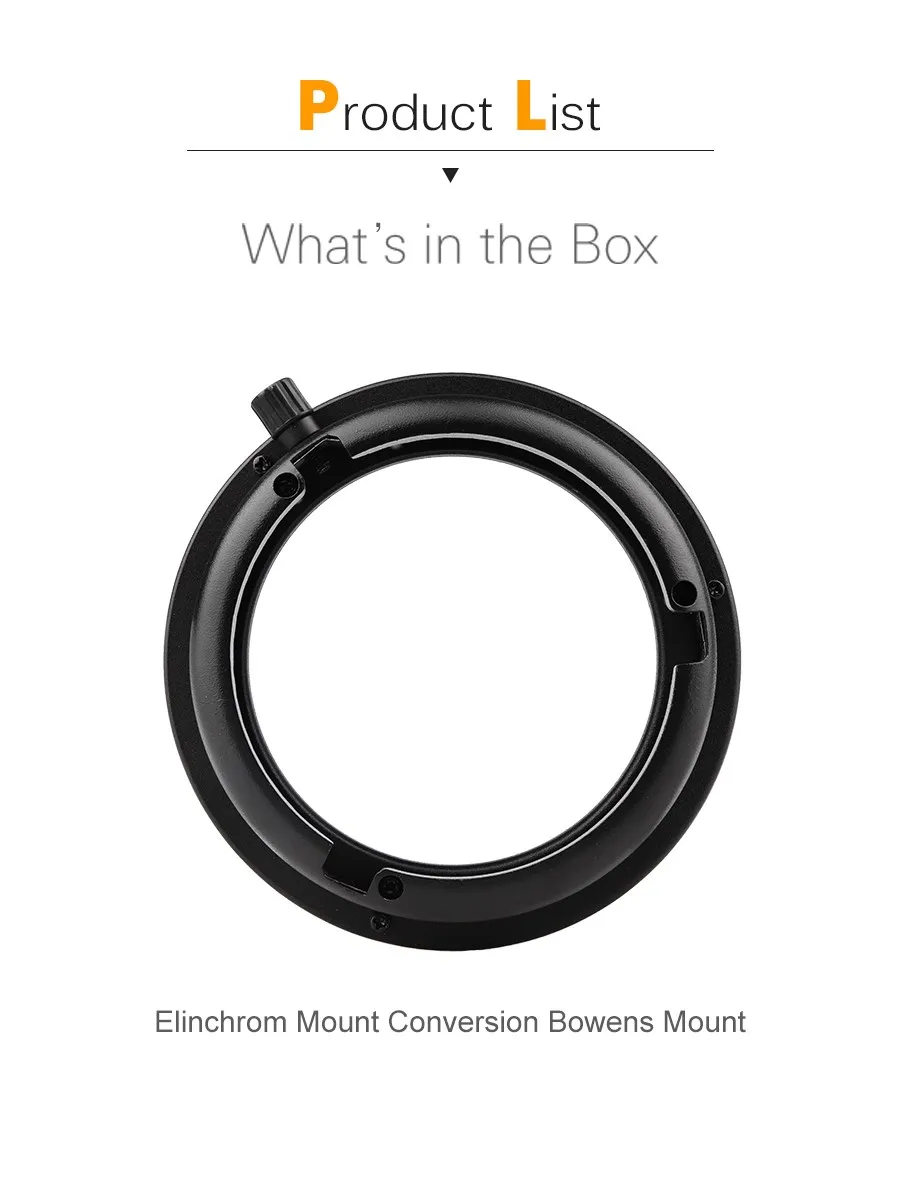 Elinchrom Mount To Bowens Mounts Ring Speedring Adapter Studio Flash Strobe
