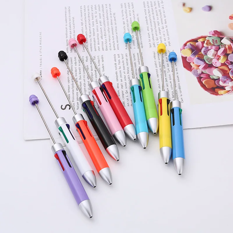 

140PCS Four-Colors Refill Beaded Ballpoint Pen DIY Beadable Pens Wedding Party Guest Gift Christmas New Year Gift Christmas
