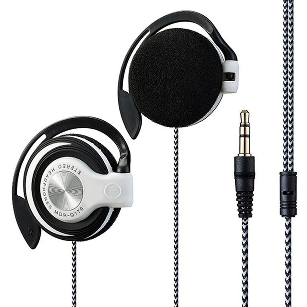 Universal 3.5mm Plug Wired Clip On Ear Sports Earphone Heavy Bass Headphone Laptop MP3 MP4 Headphone Earbuds Handsfree Headset