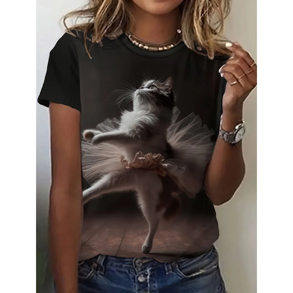 

Women's T-Shirts Cartoon Characters 3d Print Rose T-Shirt Harajuku Casual Short Sleeve Top Tee O Neck Oversized Female Clothing