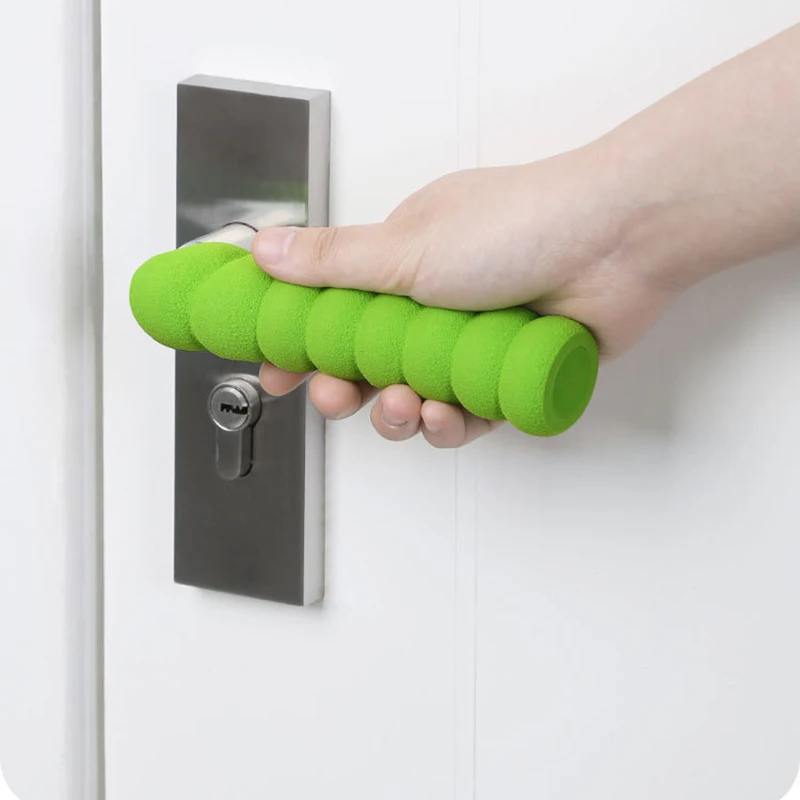 1PC Soft Rubber Crash Pad Door Handle Stopper Round Door Knob Foam Cover Furniture Protector Kids Safety Protector Static-free door knob covers