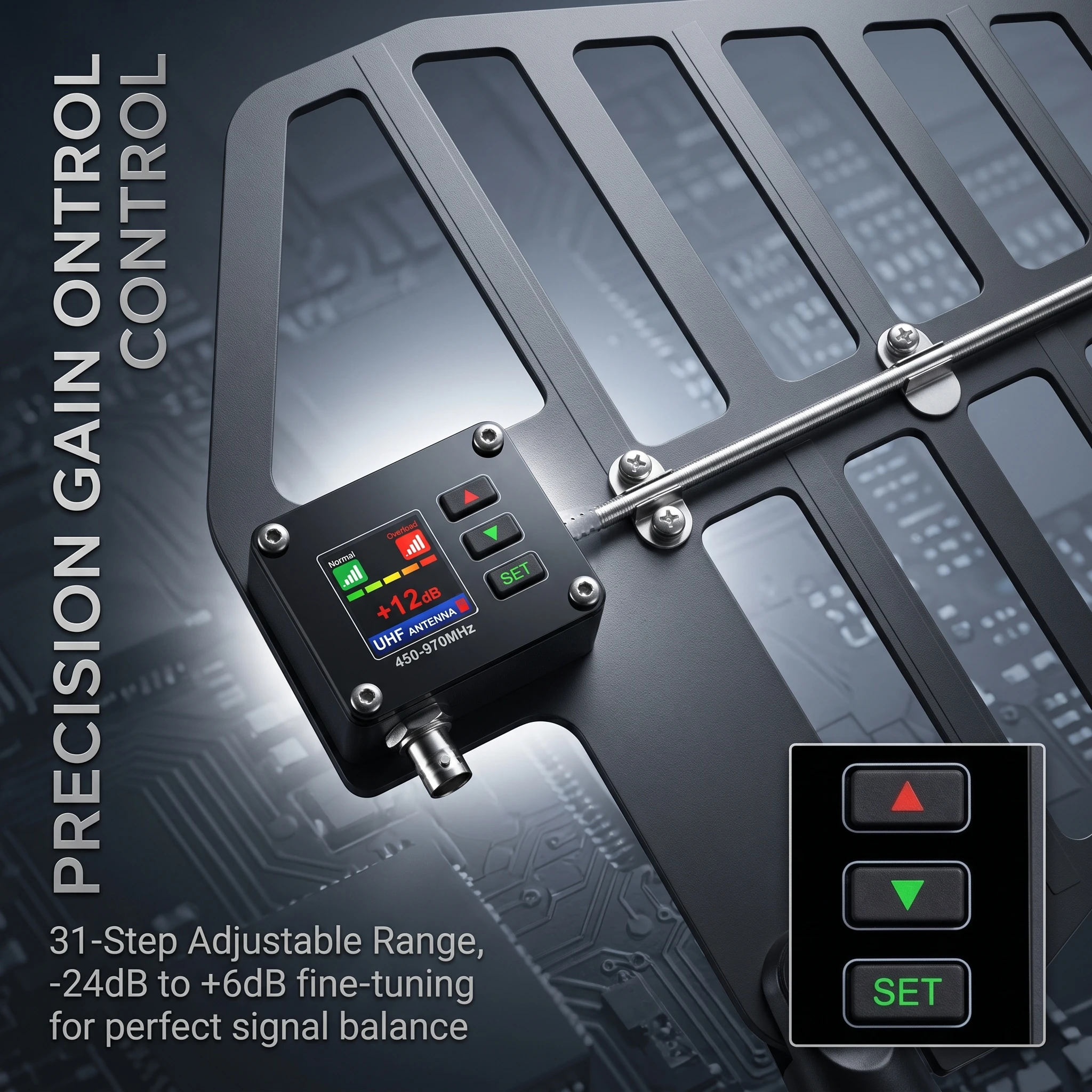 폴킷슨 AT-16pro UHF 안테나 분배 시스템 450-970MHz 무선 마이크 안테나 증폭기 분배기 (스테이지 라이브용)