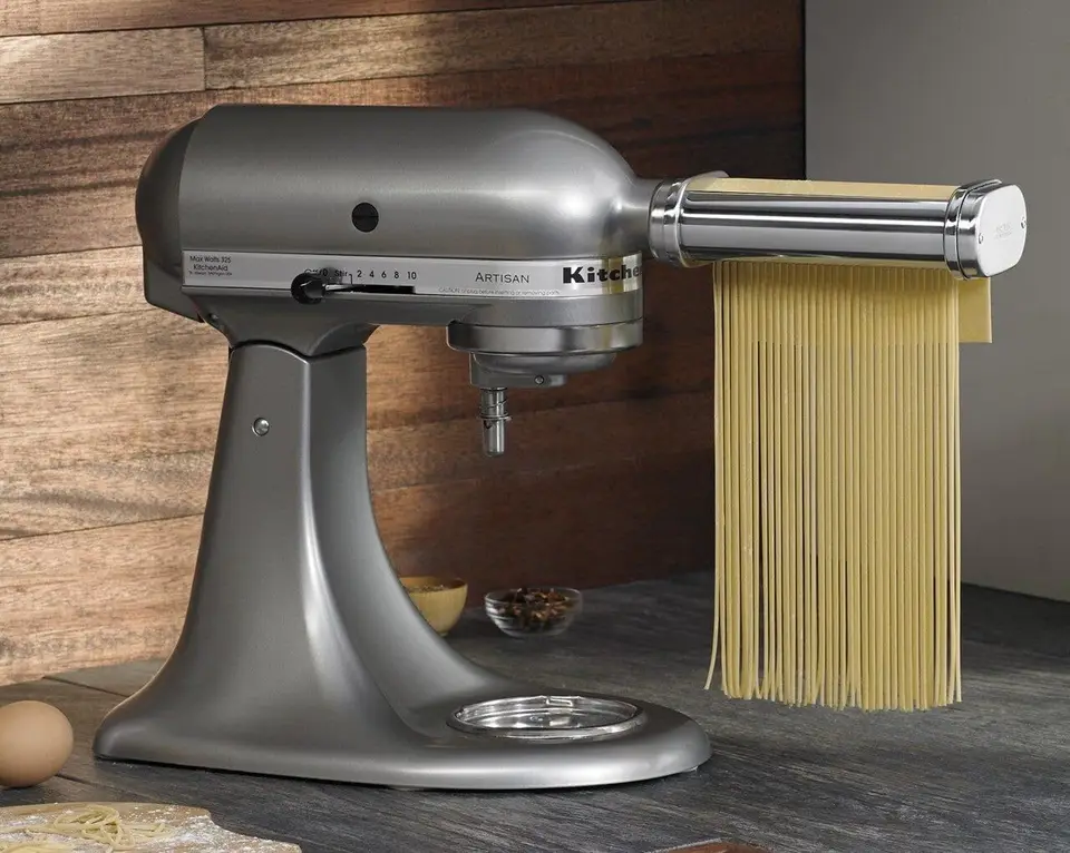 KitchenAid スタンドミキサー用　パスタローラー＆カッターセット ステンレス製パスタローラーとカッター,スタンドミキサー