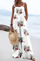 2024 European and American women's summer new digital printed jumpsuit with fashionable ethnic style buttons - Image 4
