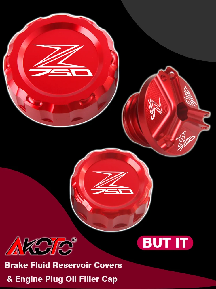 

FOR KAWASAKI Z 750 Z750 /S 2005 2006 2007-2012 Motorcycle Accessories Brake Fluid Reservoir Covers & Engine Plug Oil Filler Cap