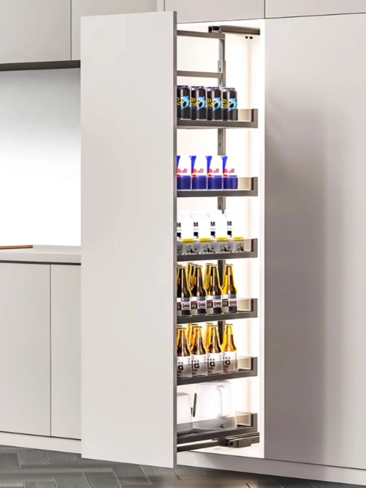 Pull basket kitchen cabinet very narrow seasoning