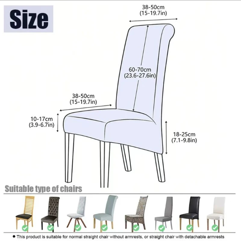 New Jacquard Chair Cover Stretch XL Size Long Back Dining Chair Covers Anti-dirty Seat Slipcovers for Wedding Dining Room Home 2