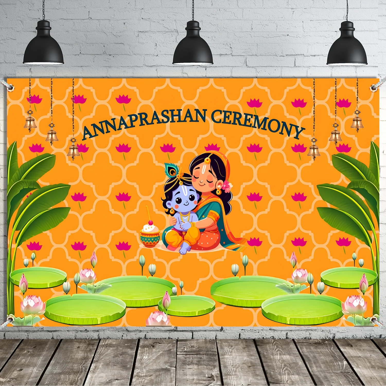 Indische Annaprashan-Zeremonie, Party-Banner, Annaprashan-Hintergrund für die erste Reiszeremonie, traditionelles Festival, Annaprasana-Dekoration