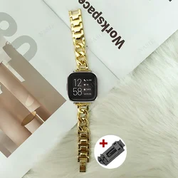 Luxury Metal Bracelet Strap for Fitbit Versa and Sense Series (Golden)