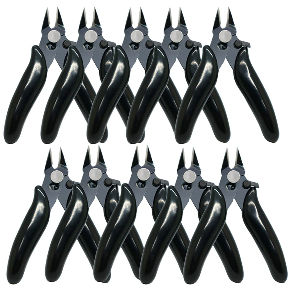 

10PCS Diagonal Pliers Mini Wire Flush Cutter 3.5 Inch Micro Diagonal Cutting Pliers Wires Insulating Rubber Handle Model Pliers