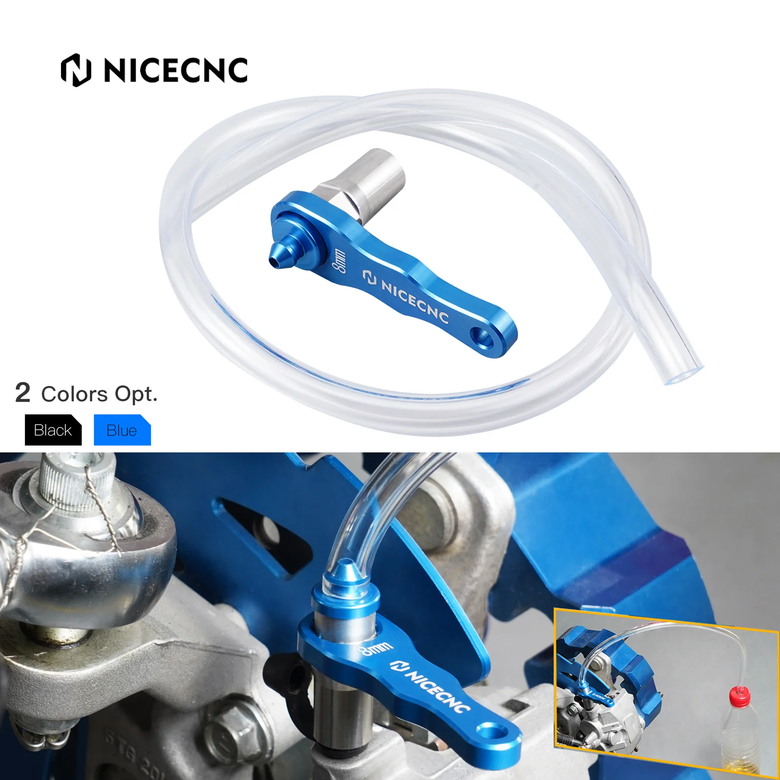 

NiceCNC For Husqvarna TE FE TEI TC FC TX FX 125 250 300 350 400 450 501 8mm Hydraulic Brake & Clutch Bleeder Tool Hose Tube