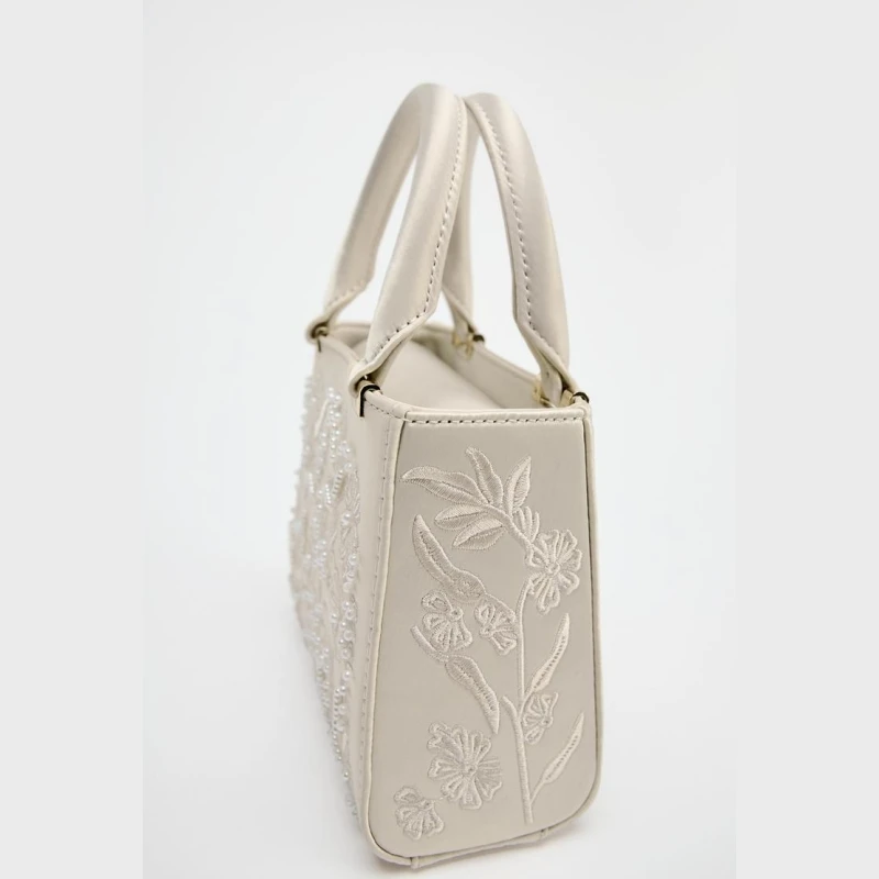 حقيبة يد صغيرة من القماش الخشن لؤلؤية، حقيبة كروس...