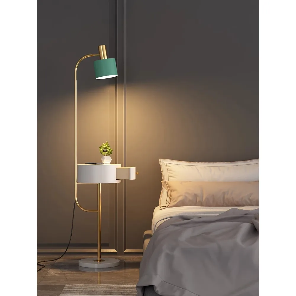 

Nordic living room, sofa, light luxury coffee table, storage design, floor lamp, bedroom with drawers, bedside table, integrated