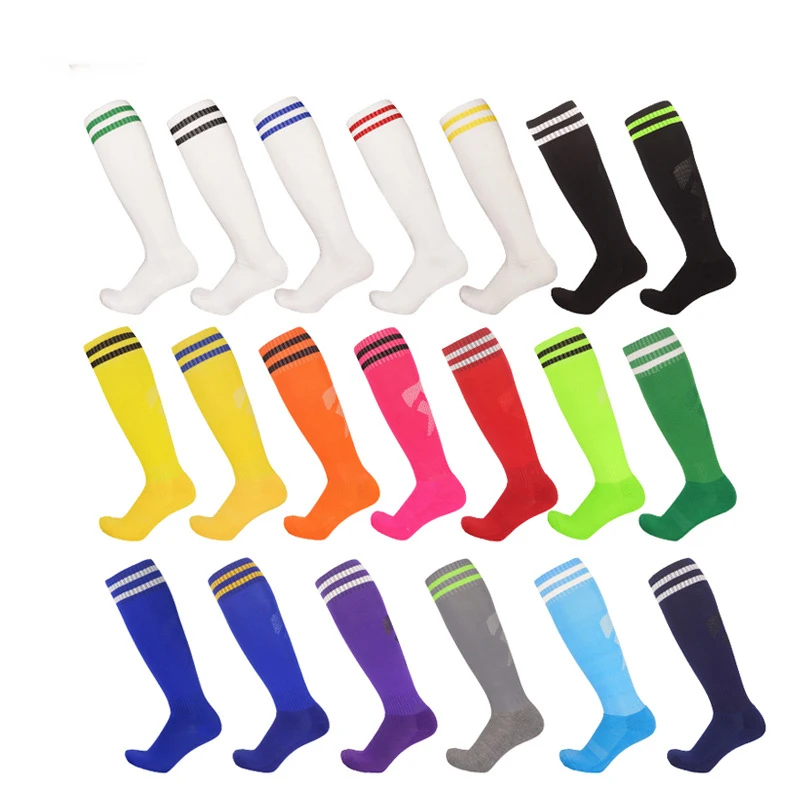 Men's Breathable European Soccer Knee-High Socks - 22 Color Options