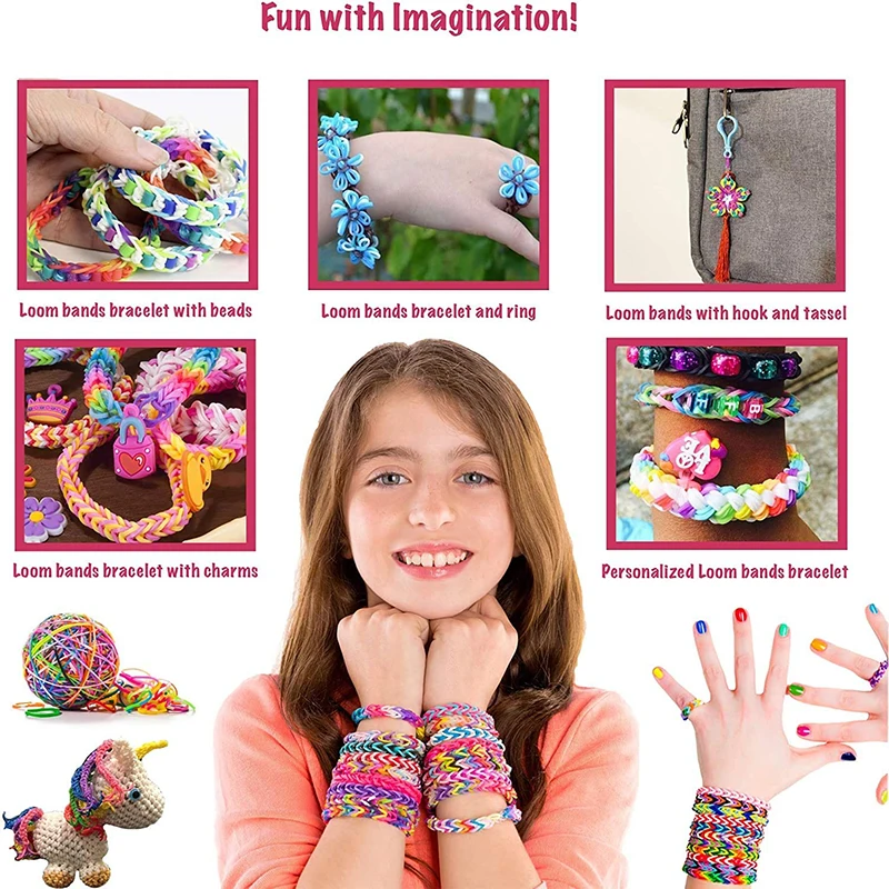 DIY Hand Made Rubber Bands Twist Loom Set Rubber Loom Bands Kits