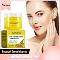 Turmeric Cleaning Pads Exfoliating Pads Dark Spo-ts Removal Unclog Pores Brightening Moisturizing Cleaning Facial Washing Sponge 1