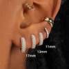 3pair/set New Classic Small Circle Hoop Earrings for Women Gold Color Shiny CZ Zircon Huggies Cartilage Earrings Girls Gift 1
