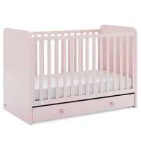 4-in-1 Convertible Crib with Storage Drawer - Greenguard Gold Certified, Blush Pink/Dark Pink 1